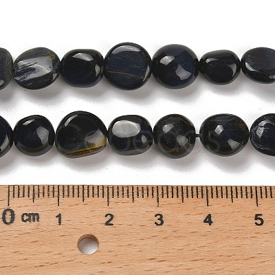 Dyed Natural Blue Tiger Eye Beads Strands G-P497-01E-74-1