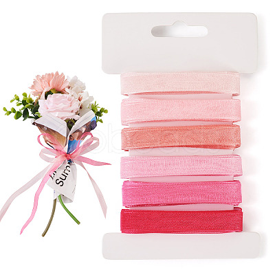 30 Yards 6 Colors Polyester Ribbon OCOR-TAC0028-06A-1