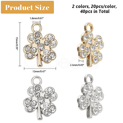 CHGCRAFT 40Pcs 2 Colors Alloy Pendants FIND-CA0006-74-1