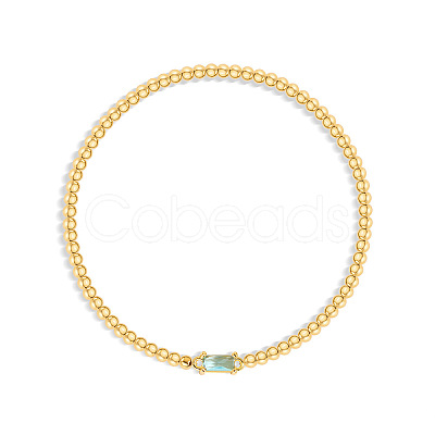 Birthstone 304 Stainless Steel Pave Cubic Zirconia Link Bracelets FS-WG4804B-04-1