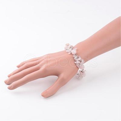 Rose Quartz Bracelets BJEW-JB02290-01-1