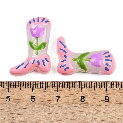 Boot Baking Paint Glass Enamel Beads LAMP-C020-02F-1