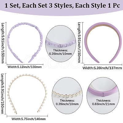Elegant Cloth Hair Bands AJEW-WH20033-045B-1
