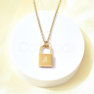 304 Stainless Steel Rolo Chain Pendant Necklaces NJEW-S444-01G-10-1