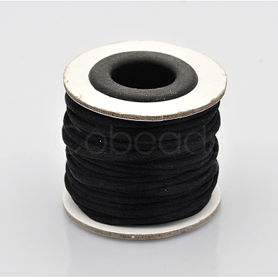 Round Nylon Satin Rattail Cord X-NWIR-O001-A-05-1