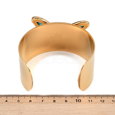 304 Stainless Steel Acrylic Cuff Bangles for Women LS-BJEW-A049-05G-02-1