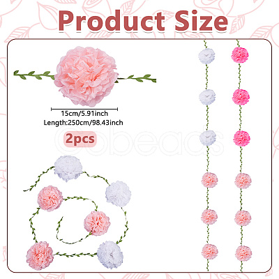2Pcs Paper Garlands Party Decorations AJEW-WH0752-354B-1