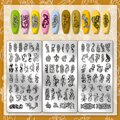 Stainless Steel DIY Nail Art Templates MRMJ-WH0092-084-1