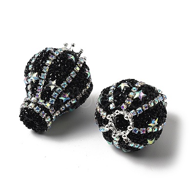 Crown Hot Air Balloon Acrylic Rhinestone Beads OACR-S048-03A-1