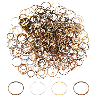 PandaHall Elite 480Pcs 12 Styles Brass Linking Rings KK-WR0001-19-1