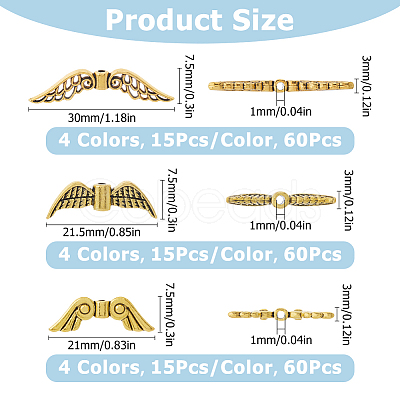 180Pcs 12 Styles Tibetan Style Alloy Beads FIND-NB0005-06-1