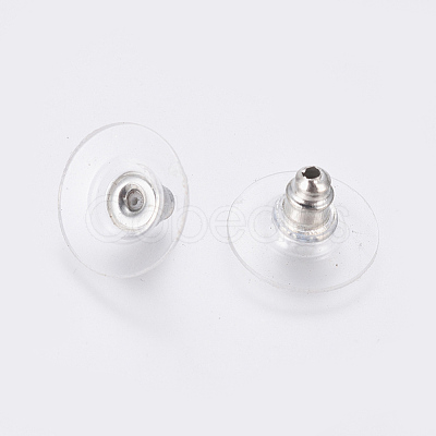 Brass Bullet Clutch Bullet Clutch Earring Backs with Pad KK-C3213-P-1