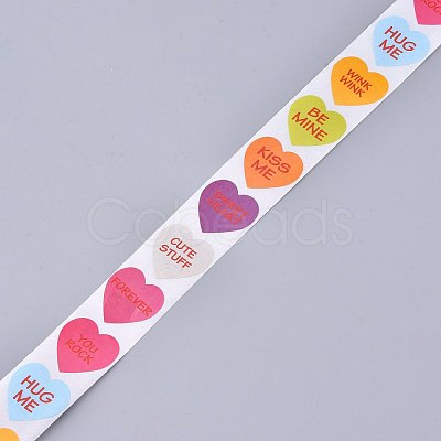 Heart Shaped Stickers Roll DIY-K027-A10-1