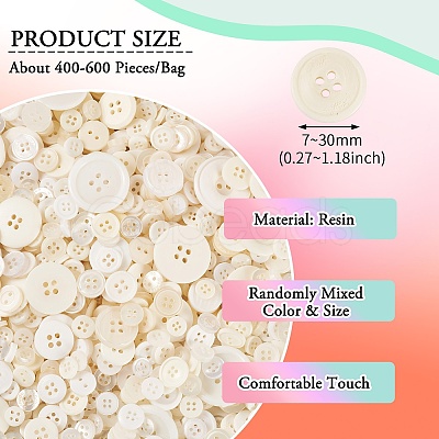 Flat Round Resin Buttons BUTT-TAC0017-01D-1