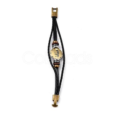 Braided Leather Cord Retro Multi-strand Bracelets BJEW-L616-20D-1