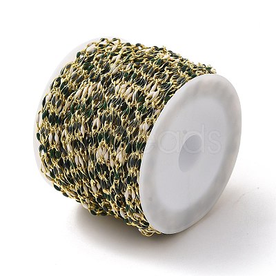 Brass Enamel Curb Chains CHC-C003-13G-17-1