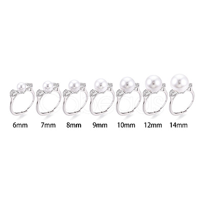 Flower & Bowknot Brass Micro Pave Clear Cubic Zirconia Adjustable Ring Settings KK-T076-78P-1