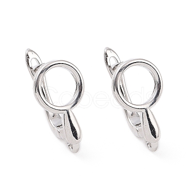 Brass Hoop Earring Findings with Latch Back Closure LS-KK-D086-11P-1