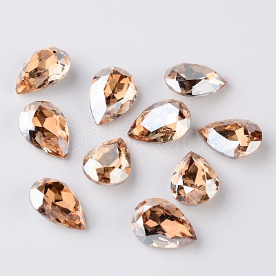 Faceted Teardrop K9 Glass Rhinestone Cabochons RGLA-I001-18x13mm-M-1