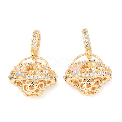 Brass Micro Pave Cubic Zirconia Peg Bails KK-A279-10G-1