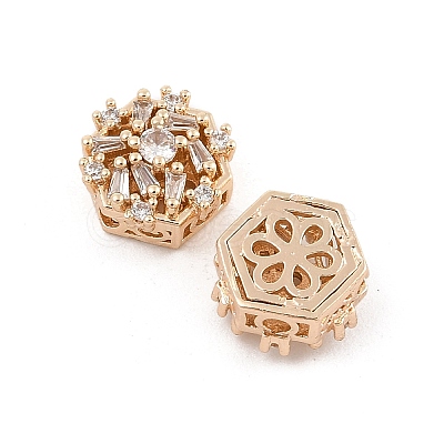 Rack Plating Brass Micro Pave Cubic Zirconia Beads KK-F879-06G-1