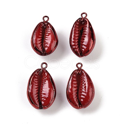 Spray Painted Natural Cowrie Shell Pendants SHEL-K006-49-1