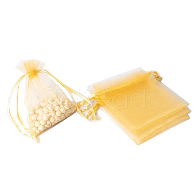 100Pcs Rectangle Organza DIY Craft Drawstring Bags PW-WG69155-06-1
