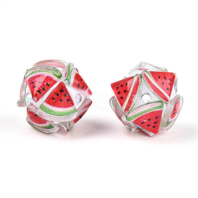 Fruit Round Resin Beads RESI-T059-03E-1