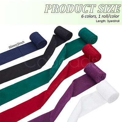 6 Rolls 6 Colors Polyester Ribbons OCOR-BC0006-36E-1