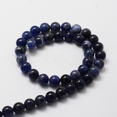 Natural Sodalite Round Beads Strands X-G-E329-10mm-39-1