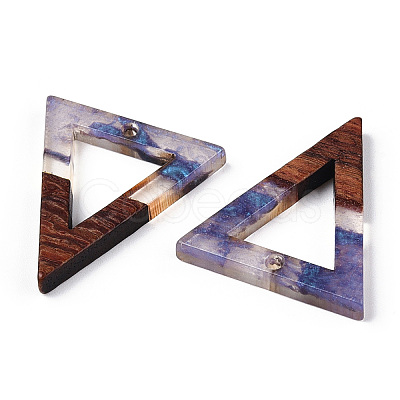 Transparent Resin & Walnut Wood Pendants LS-RESI-ZX017-42-1