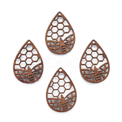 Natural Walnut Wood Pendants WOOD-N011-012-1