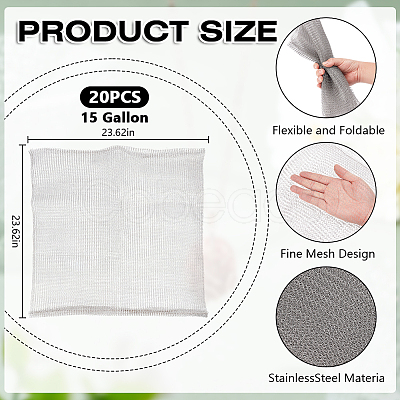 Stainless Steel Mesh Bag Plant Protection Insect Proof Mesh Bag AJEW-WH0410-71-1