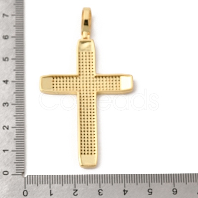 Brass Micro Pave Clear Cubic Zirconia Big Pendants KK-H267-051G-1