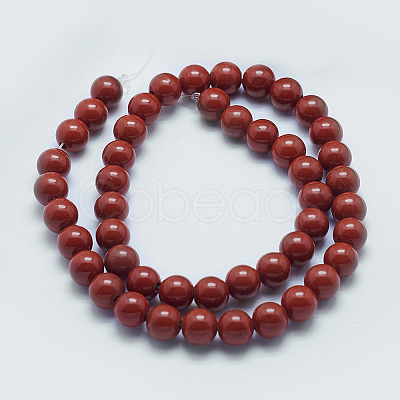 Natural Red Jasper Beads Strands G-I199-25-6mm-1