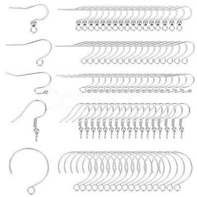 300Pcs 5 Style 304 Stainless Steel Earring Hooks STAS-BBC0004-44-1