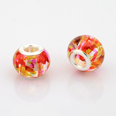 Large Hole Glass European Beads GPDL-J017-M-1