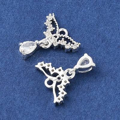 Brass Micro Pave Cubic Zirconia Pendants KK-R219-26S-1