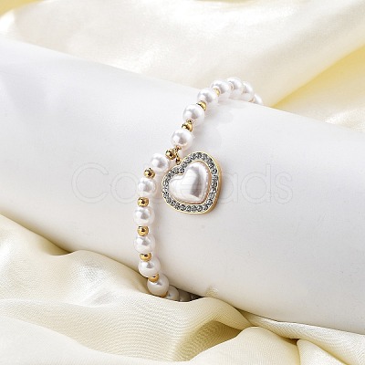 Ion Plating(IP) 304 Stainless Steel Charm Bracelets for Women BJEW-P345-04G-1