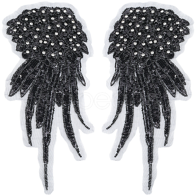 2Pcs 2 Styles Polyester Embroidery Sew on Appliques DIY-CY0001-02B-03-1
