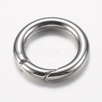 Tarnish Resistant 304 Stainless Steel Spring Gate Rings STAS-O114-030P-1