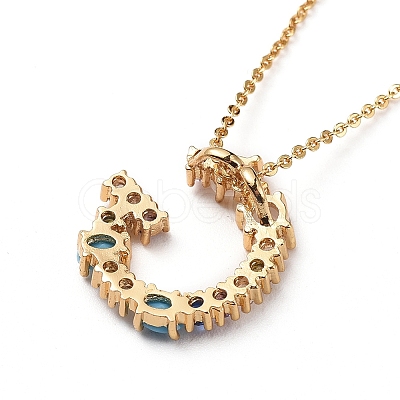 Letter Brass Initial Pendants Necklaces NJEW-JN02584-03-1