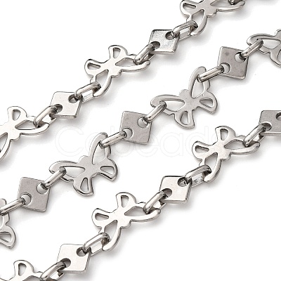 304 Stainless Steel Butterfly Link Chains CHS-S012-10P-1