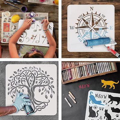 Large Plastic Reusable Drawing Painting Stencils Templates DIY-WH0202-427-1