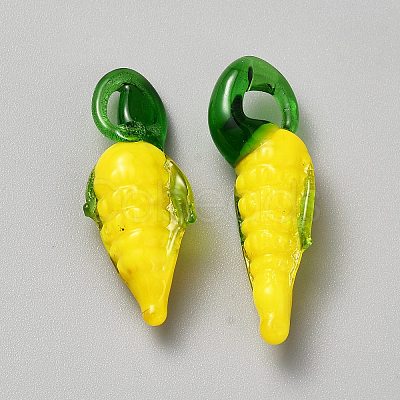 Fruit Theme Glass Pendants GLAA-WH0032-26C-1