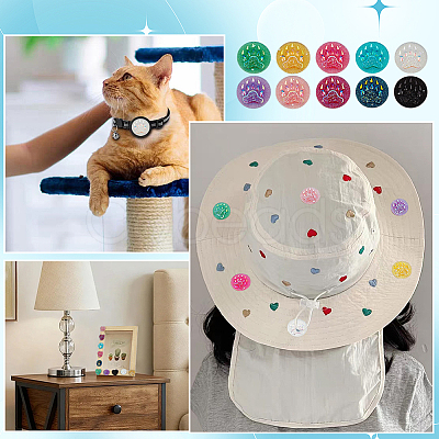 40Pcs 10 Colors Paw Print Resin Sew on Rhinestone RESI-FG0001-07-1