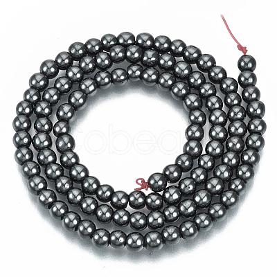 Non-magnetic Synthetic Hematite Beads Strands G-Q892-4mm-1