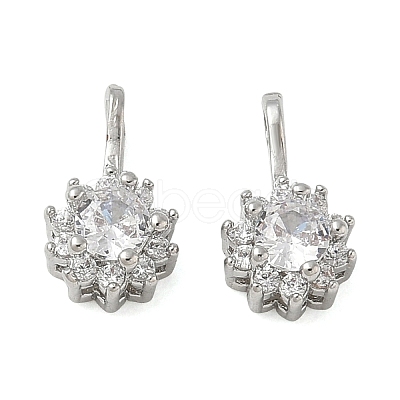 Brass Pave Clear Cubic Zirconia Charms CU-CBA9FFD-11P-09-1