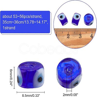 Nbeads Handmade Evil Eye Lampwork Beads Strands LAMP-NB0001-50B-1