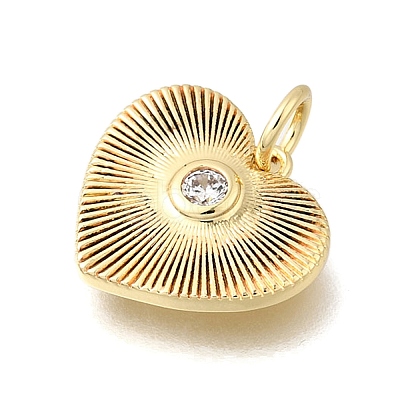Brass Micro Pave Cubic Zirconia Pendants KK-U072-01B-G-1